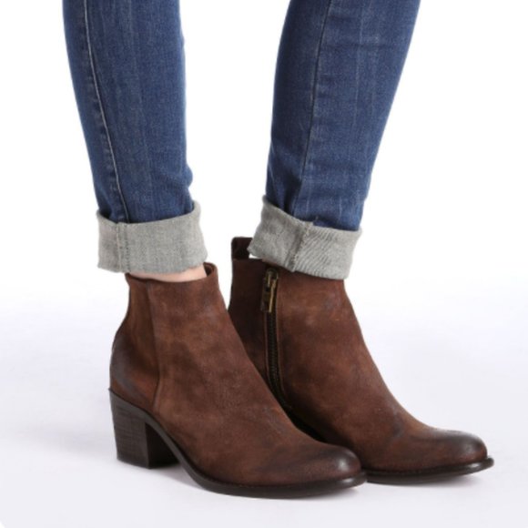 Diesel Shoes - Diesel PINKY Brown Pinky Distressed Leather Ankle Boots Tan Size 39 EUC